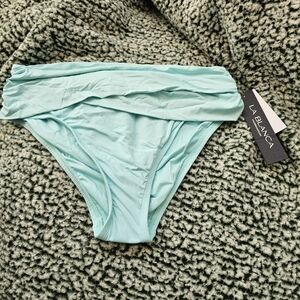 La Blanca Ice Blue Faux Wrap Tummy Control High Waisted Size 6 Bikini Botton